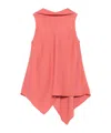 Antonelli Button-up Sleeveless Top In Pink