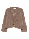 Antonelli Button-up V-neck Cardigan In Brown
