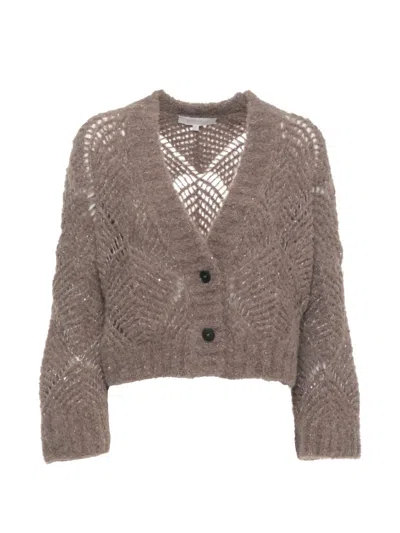 Antonelli Buttoned Cardigan In Brown