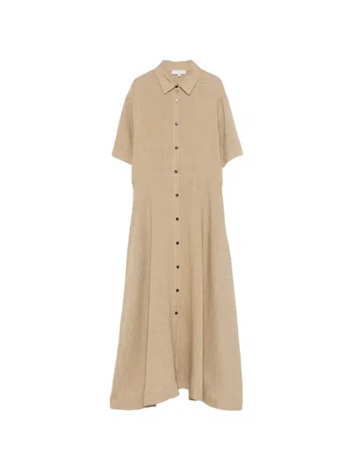 Antonelli Buttoned Midi Dress In Neutral