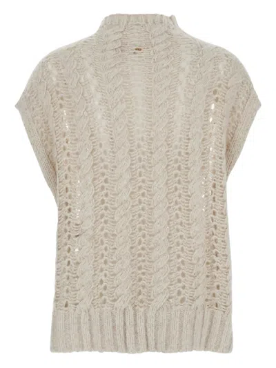 ANTONELLI CABLE-KNIT FAUSTINA WAISTCOAT