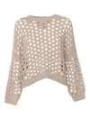 Antonelli Campanellino Open-knit Sweater In Neutral