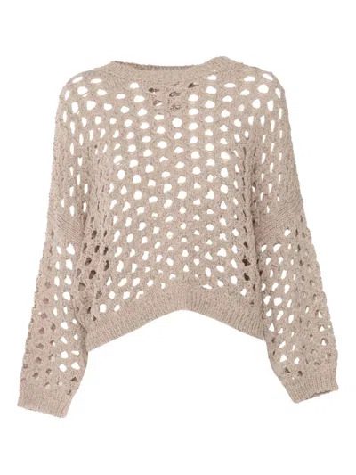Antonelli Campanellino Open-knit Sweater In Neutral