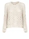Antonelli Beige Crewneck Cotton Sweater In Neutral