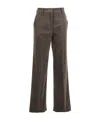Antonelli Brown Trousers With Belt Loops In Velvet Woman In Brown