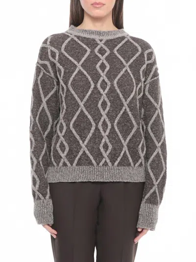 Antonelli Celso Argyle Crewneck Sweatshirt In Gray