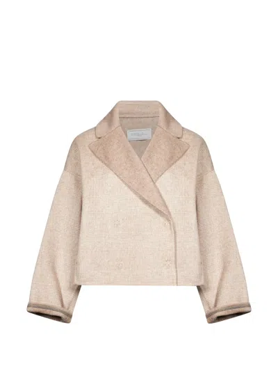 Antonelli Checked Cropped Jacket In Neutral