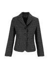 Antonelli Check-pattern Notched-lapels Jacket In Gray