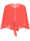Antonelli Round-neck Button-up Blouse In Red