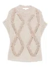 Antonelli Diamond Pattern Knitted Sweater In Neutral