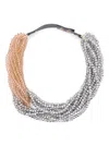 Antonelli Two Tone Bead Necklace In Silver