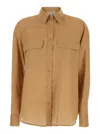 Antonelli Clio Beige Shirt With Classic Collar In Linen Woman In Beige