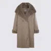 Antonelli Fur Collar Long-sleeved Coat In Brown