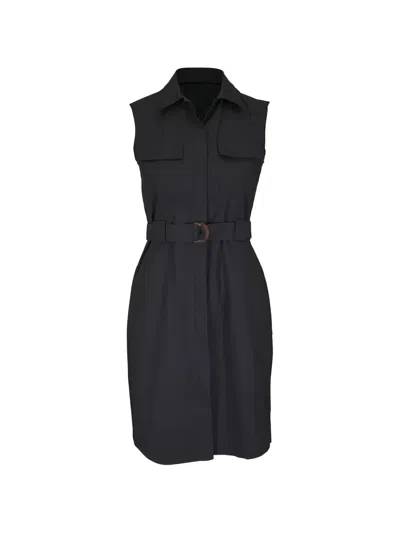 Antonelli Collared Belted Dress In Black