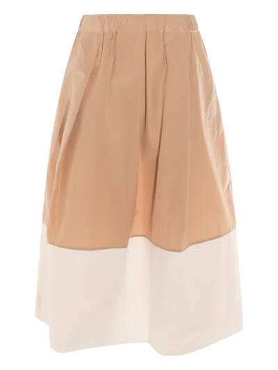 Antonelli Colour-block Midi Skirt In Neutral