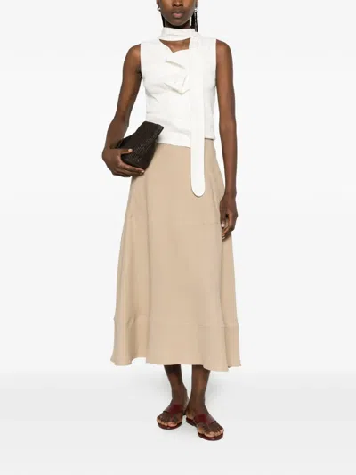Antonelli Concealed-fastening Midi Skirt In Brown