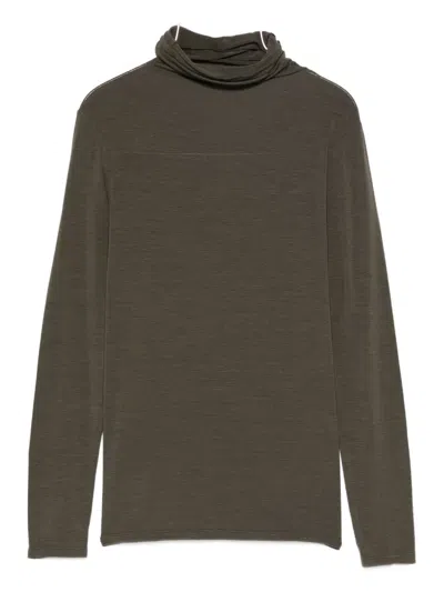 Antonelli Condor Roll-neck Long-sleeve Top In Brown