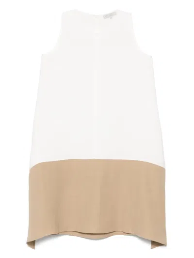 Antonelli Contrast-panel Mini Dress In White