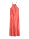 Antonelli Coral Silk Blended Midi Dress In Pink