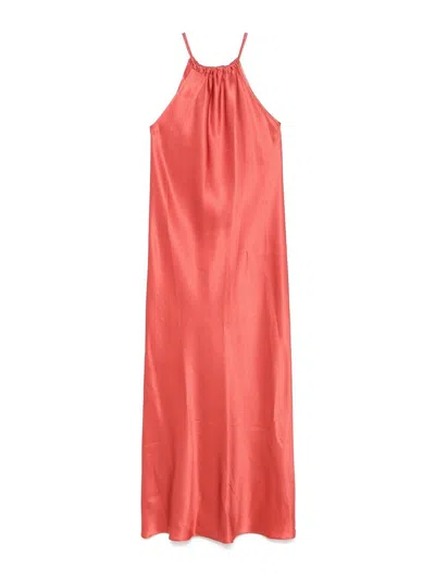 Antonelli Coral Silk Blended Midi Dress In Red