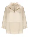 Antonelli Relaxed Fit Beige Top With V-neckline