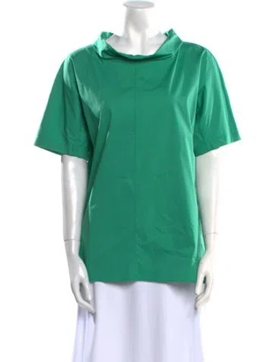 Pre-owned Antonelli Cowl Neck Short Sleeve T-shirt In Green