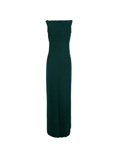 Antonelli Cowl-back Sleeveless Maxi Dress In Green