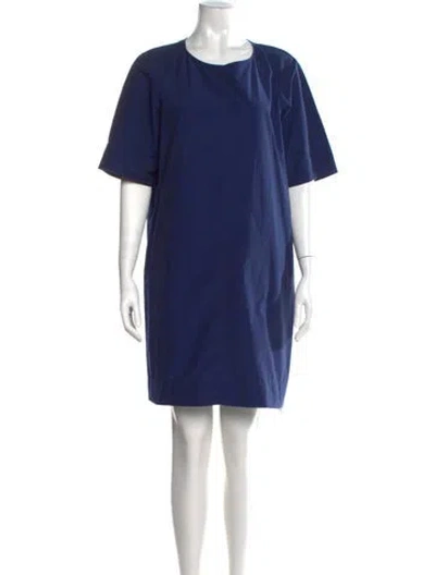 Pre-owned Antonelli Crew Neck Knee-length Dress In Blue