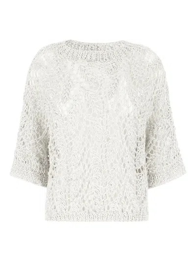 Antonelli Crew-neck Knitted Top In Grey
