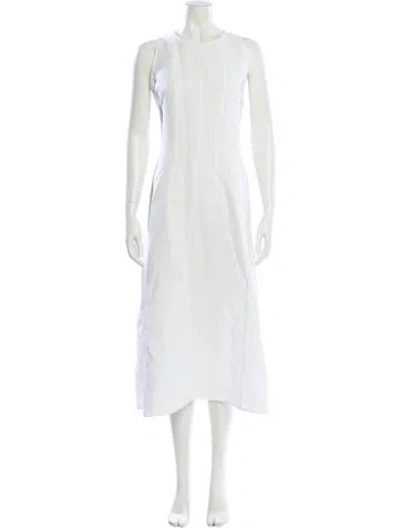 Pre-owned Antonelli Crew Neck Long Dress In White