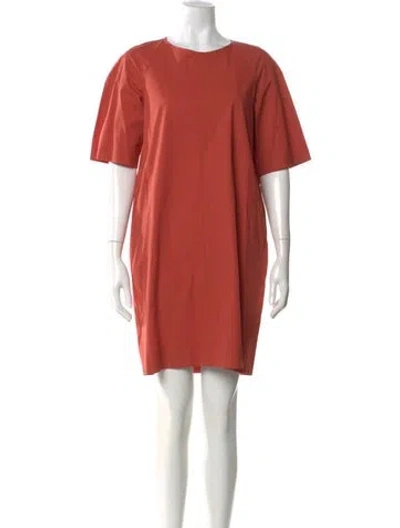 Pre-owned Antonelli Crew Neck Mini Dress In Orange