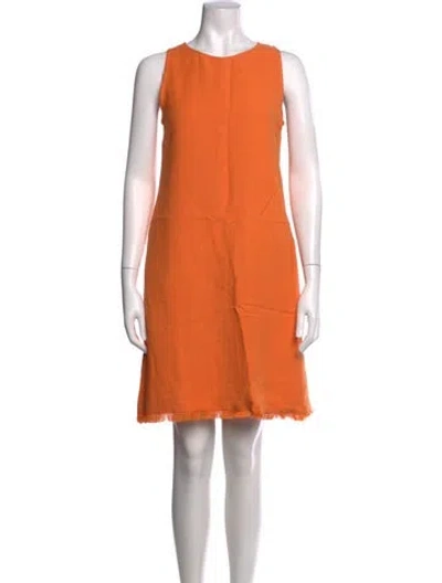 Pre-owned Antonelli Crew Neck Mini Dress In Orange