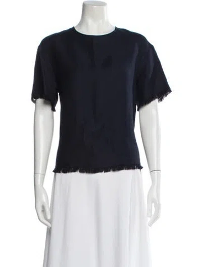 Pre-owned Antonelli Crew Neck Short Sleeve Top In Blue