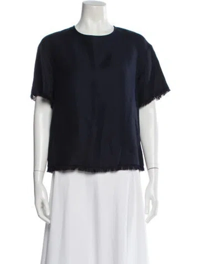 Pre-owned Antonelli Crew Neck Short Sleeve Top W/ Tags In Blue