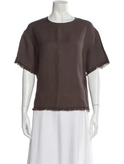 Pre-owned Antonelli Crew Neck Short Sleeve Top W/ Tags In Brown