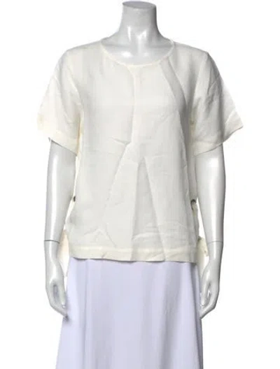 Pre-owned Antonelli Crew Neck Short Sleeve Top In White