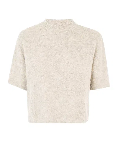 Antonelli Crew Neck Short-sleeved Sweater In White