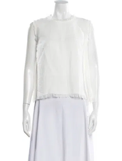 Pre-owned Antonelli Crew Neck Sleeveless Blouse In White