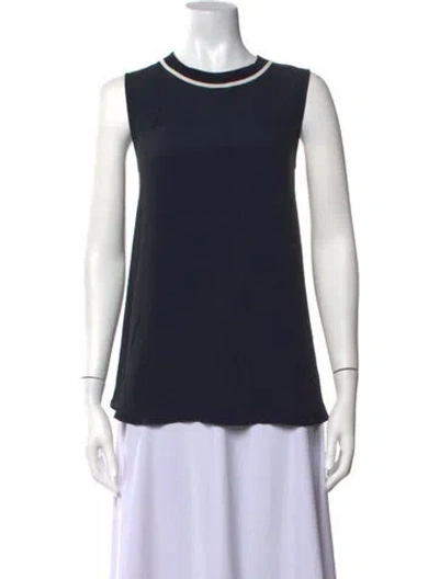 Pre-owned Antonelli Crew Neck Sleeveless Top In Blue