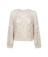 Antonelli Beige Crewneck Cotton Sweater In Neutral