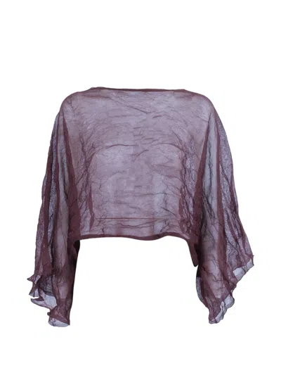 Antonelli Crinkled-effect Metallic-thread Blouse In Purple