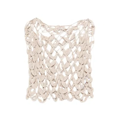 Antonelli Crochet Knit Top In Neutral