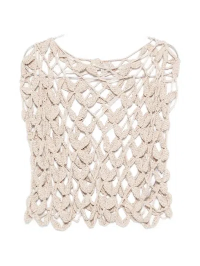 Antonelli Crochet Knit Top In Pink