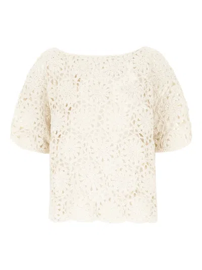 Antonelli Crochet-knit Top In White
