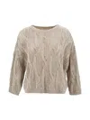 Antonelli Crochet Sweater In Brown