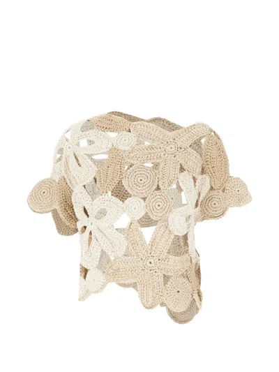 Antonelli Crochet-knit Blouse In Gray