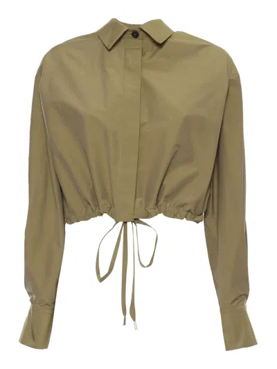 Antonelli Cropped Shirtdress Jacket In Green