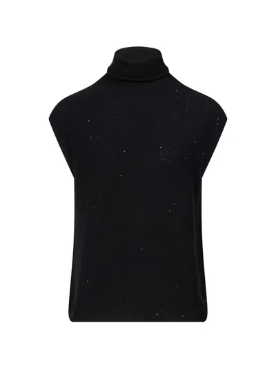 Antonelli Crystal-embellished Roll-neck Sweater In Black