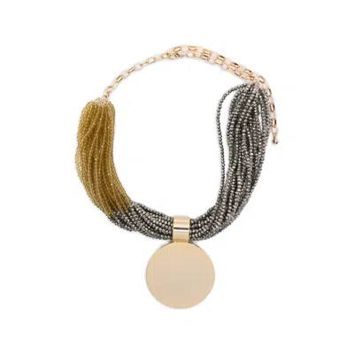 Antonelli Damian Beaded Pendant Necklace In Gray