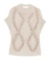 Antonelli Diamond Pattern Knitted Sweater In Brown